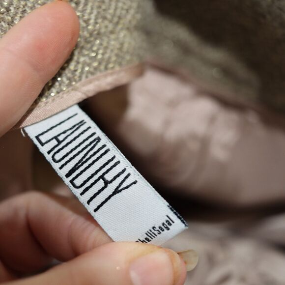 Laundry Vintage Herringbone Tweed Y2K Gold Sparkly Pants Trousers Career 12 - Picture 9 of 11